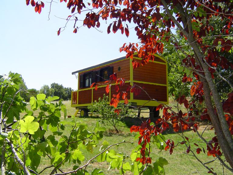 2 Roulottes gites en bois massif sur un site naturel